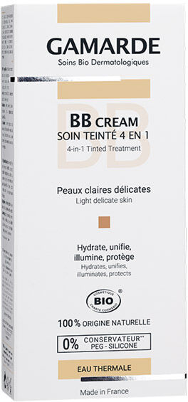 Gamarde BB Cream Soin Teinté 4 en 1 Peaux Claires Bio 40g