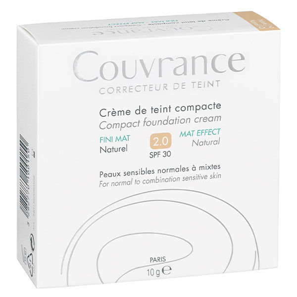 Avène Correcteur de Teint Crème de Teint Compacte N°2.0 Naturel 10g