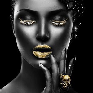 Leonique Acrylglasbild »Gesicht«, Frau goldfarben Größe