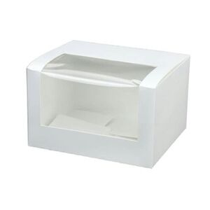 greenbox - Patisserie-Boxen 13 x 11 x 8 cm, PLA-Fenster, weiß, 400 St.