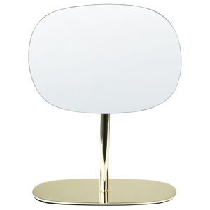 Beliani Makeup Spejl Guld Metal 20 x 14 cm Toiletbord Drejeligt Spejl Dekorativt