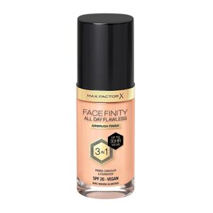 Max Factor Facefinity All Day Flawless 3i1 dækkende flydende foundation N45 Varm mandel 30ml