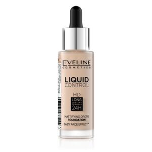 Eveline Cosmetics Liquid Control HD Long Lasting Formula 24H face foundation med dråber 010 Light Beige 32ml
