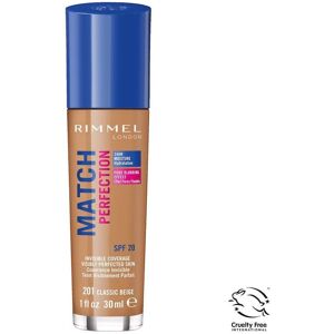 Rimmel Match Perfection Foundation foundation, der tilpasser sig teint 201 Classic Beige SPF20 30ml