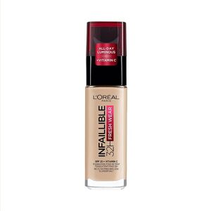 L'OREAL PARIS Infallible 32H Fresh Wear Foundation langtidsholdbar ansigtsfoundation 130 Beige Peau 30ml