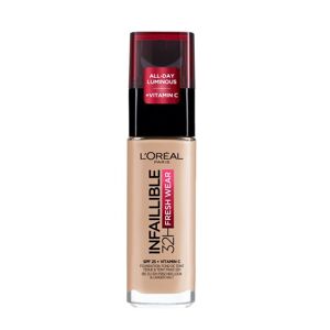 L'OREAL PARIS Infallible 32H Fresh Wear Foundation langtidsholdbar ansigtsfoundation 110 Rose Vanilla 30ml