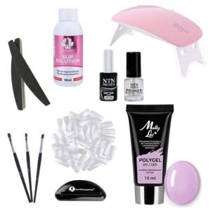 Mollylac 11st Acrylic Gel - Poly Builder Gel Kit med Led-lampa - Wild Orchid