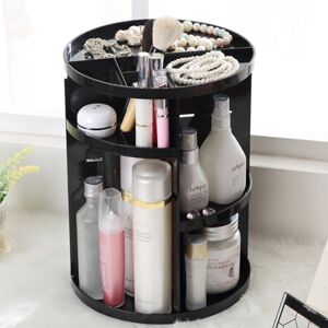 Shoppo Marte 360 Degrees Rotate Functional Cosmetics Container Makeup Organizer Eco-friendly Storage Box, Size: 23 x 31cm(Black)