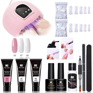 Generic Poly Builder Gel Kit med UV-lampa för Naglar / Polygel Nail Art