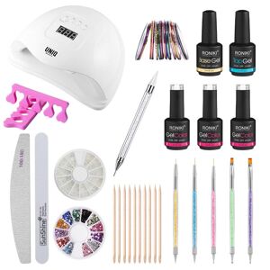 UNIQ beauty UNIQ Nail Starter Kit - Pro Gellak sæt med 80W negletørrer med display, farver og tilbehør - Your Nails Studio Starter PRO Kit Set