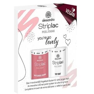 Alessandro Negle Striplac Peel Or Soak Sets Lovely Set - Vegansk Striplac Shade Flower Crown 5 ml + Striplac Top Coat 5 ml