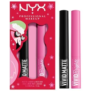 NYX Professional Makeup Øjenmakeup Eyeliner Holiday Limited EditionGavesæt Vivid Matte Liquid Eyeliner Black 2 ml + Vivid Brights Liquid Eyeliner Pink 2 ml