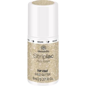 Alessandro Negle Striplac Peel Or Soak Tilbehør Top Coat - Vegan Gold Glitter