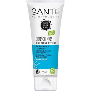 Sante Naturkosmetik Ansigtspleje Cleansing Økologisk aloe vera & lavastenForfriskende 3-i-1 cremepeeling