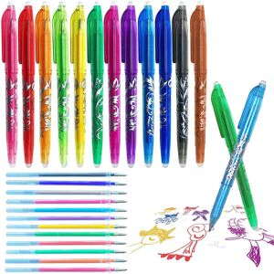 12 stk Multi Let at slette Neutral Pen Creative Color Erasing Pen Student Temperatur Control Sletbar Pen Hot Water Pen 12 stk Farve 0,7 mm