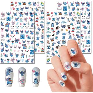 Stitch Nail Art Stickers Søde tegneserie Nail Art Decals 3d selvklæbende negle Sticker Kawaii Designer Anime Nail Stickers For Piger Børn Kvinder Manicure