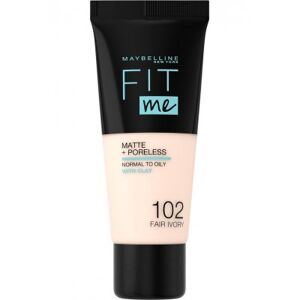 Maybelline Fit Me Matte + Poreless Foundation 102 Fair Ivory