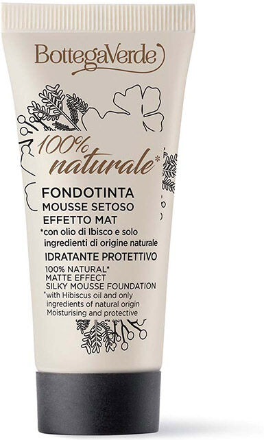 Bottega Verde Base de maquillaje sedosa tipo mousse efecto mate con aceite de Hibisco y solo ingredientes de origen natural (30 ml) - hidratante protectora - natura