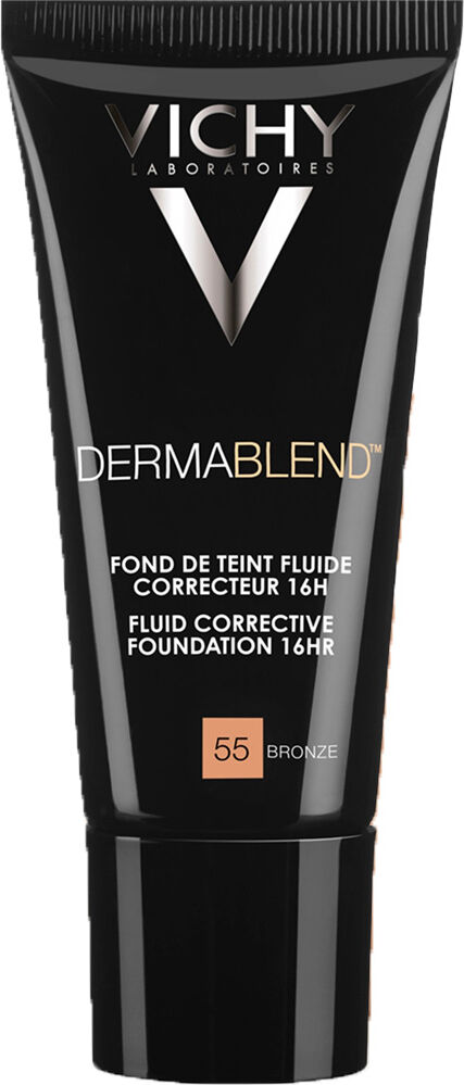 Vichy Dermablend Base de maquillaje fluida correctora SPF28 de alta cobertura 30mL 55 Bronze