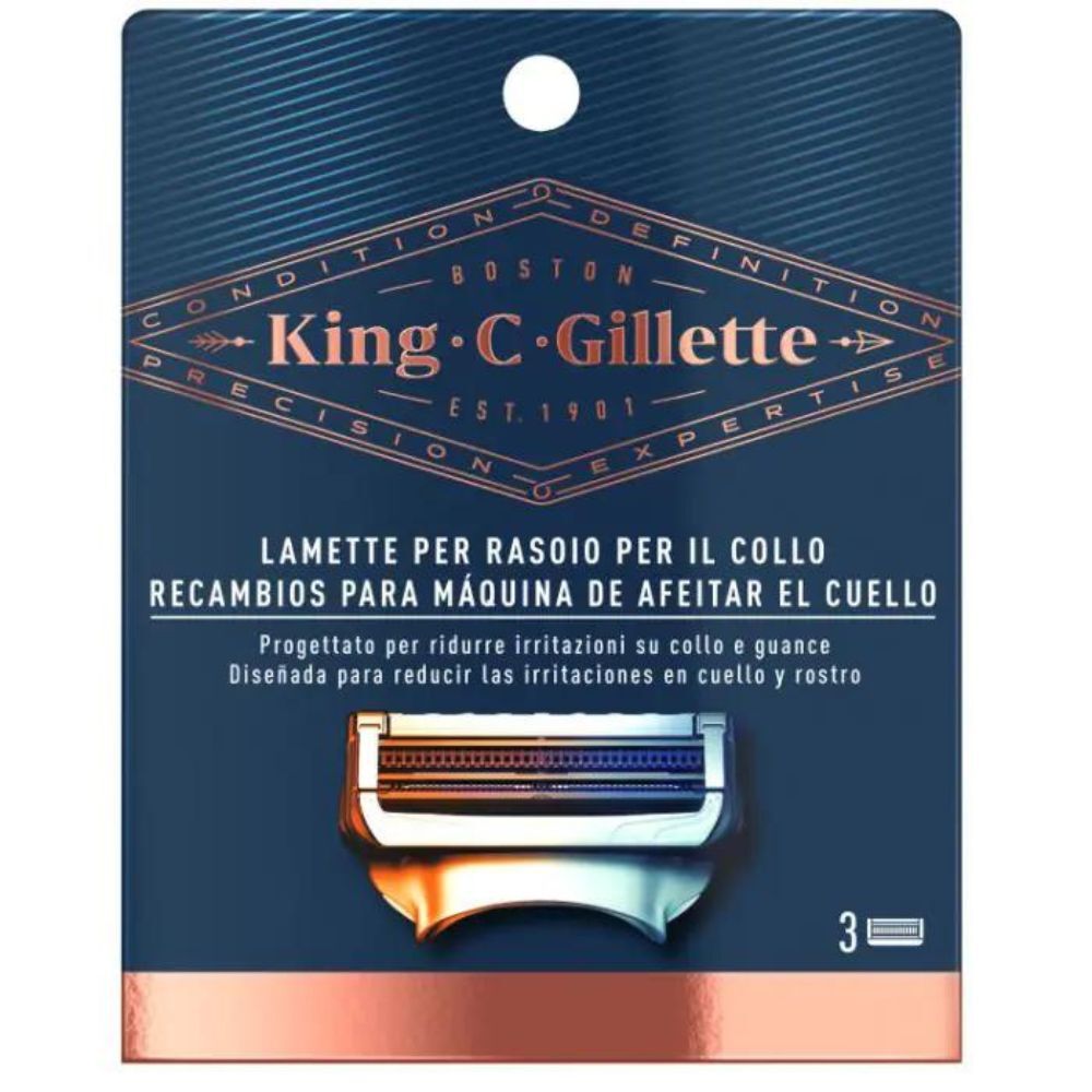 King C. Gillette Reductor de la irritación de la maquinilla de afeitar del cuello 3&nbsp;un. refill