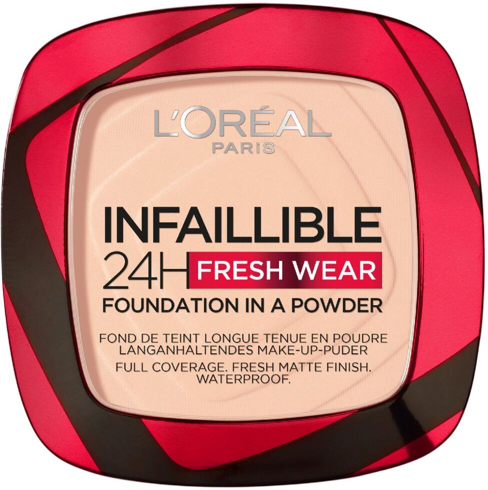 L'Oréal Paris Infallible Base de maquillaje en polvo 24H Fresh Wear 9g 180 Rose Sand