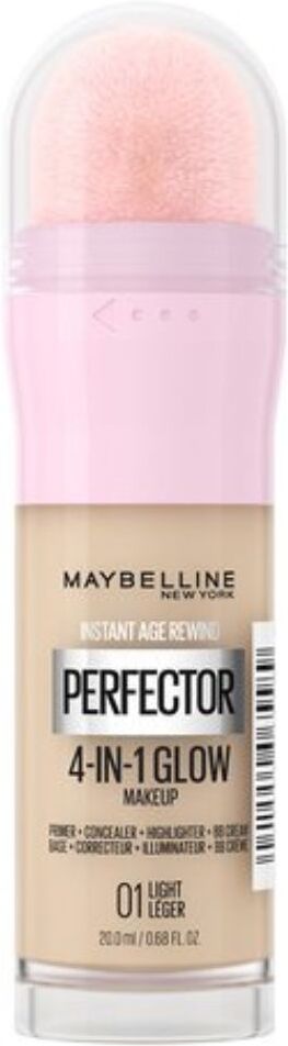 Maybelline Instant Age Rewind Perfector 4 en 1 Glow Primer, Concealer, Highlighter, BB Cream 20mL Light