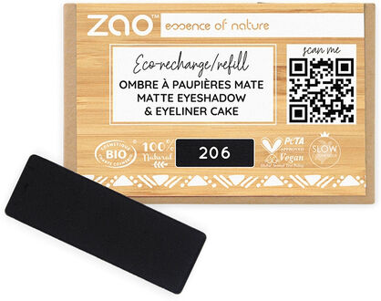 Zao Make-up Recarga de sombra de ojos mate rectangular 206 Noir