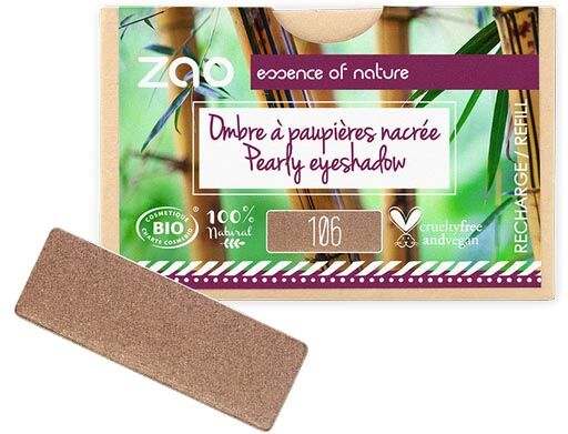 Zao Make-up Recarga de sombra de ojos nacarada rectangular 106 Bronze