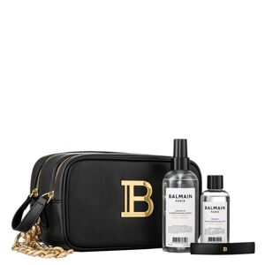 BALMAIN Hair Couture Signature Black & Gold Vegan Pouch Gift Set