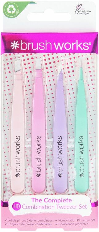 Brush Works Combination Tweezer Set Pastels 4 kpl Pinsetti