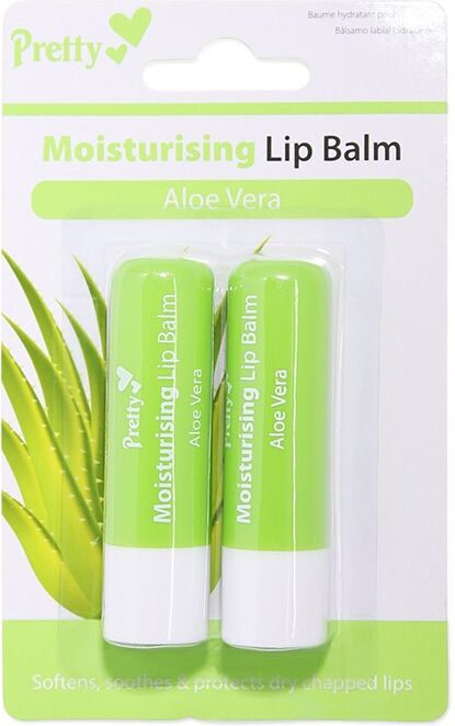 Pretty Moisturising Lip Balm Aloe Vera 2 x 4,3 g Huulirasva