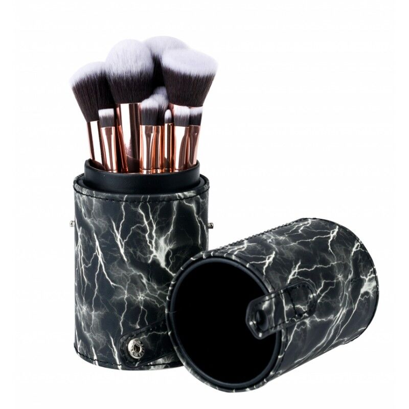 Basics Makeup Brush Set Black Marble 12 kpl Sivellin