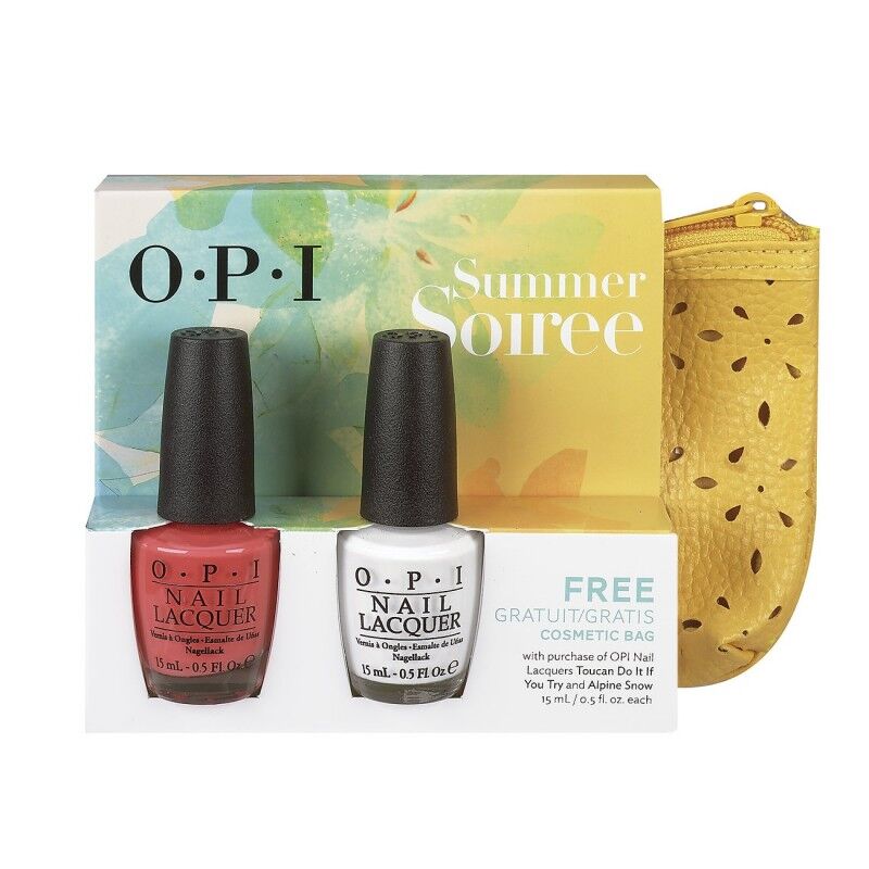 OPI Summer Soiree Set &amp; Cosmetic Bag 2 x 15 ml + 1 kpl Kynsilakka