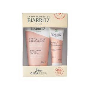 Laboratoires de Biarritz Crème Mains Réparatrice Bio 50 ml + Baume à Lèvres Réparateur Bio 15 ml - Coffret 2 produits