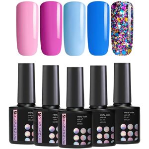 Gel Polish Set Kit 5 couleurs Reglance 7.5ml Soak Off UV LED bouteille en verre