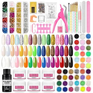 COSCELIA 6 couleurs poudre acrylique 30ML liquide acrylique pour extension d ongle ensemble de manucure Nail Art décoration des ongles poudre de paillettes ensemble d outils pour ongles - Publicité