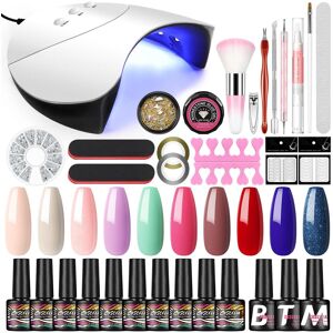 10 pièces vernis à ongles Gel 36 W UV LED lampe sèche-ongles avec couche de Base supérieure mate outils de manucure pour ensemble de vernis Gel UV longue durée