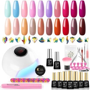 20pcs Nail Gel Polish Kit 36W UV LED Dryer Lamp All For Manucure Tools Socome Off Semi Permanent Gel Nail Laque Base Top Design Glitter Set