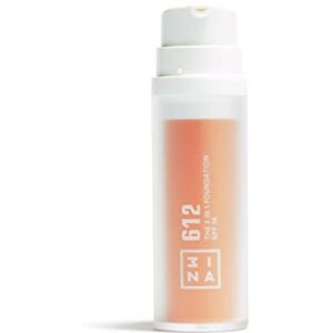 3ina MAKEUP The 3 in 1 Foundation 612 Fond de Teint Coucher de soleil avec Sous-Teinte Rose Primer Anti-Cernes et Fond de Teint avec SPF 15 et Vitamine C Vegan Cruelty Free - Publicité