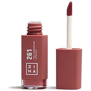 3ina MAKEUP The Longwear Lipstick 261 Nude foncé Rouge à Lèvres Nude foncé avec Acide Hyaluronique Rouge à lèvres Mat Liquid Couleur des Lèvres Hautement Pigmenté Mat Vegan Cruelty Free - Publicité