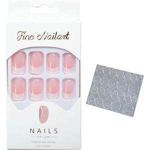 Qinlenyan Lot de 24 faux ongles à presser carrés courts à presser avec colle pour femmes et filles Faux ongles naturels à coller pour nail art Rose - Publicité