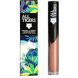 ALL TIGERS Rouge à Lèvres Liquide Mat Tenue Longue Durée Ingrédients Bio, Vegan & Naturel Teinte Beige "Trust My Instinct" 681 Lipstick Longue Tenue et Sans Dérivé de Pétrochimie - Publicité