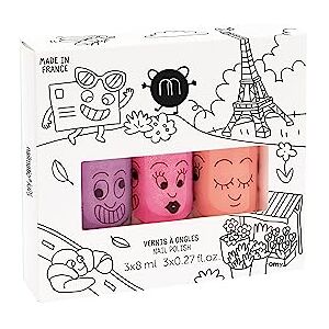 Nailmatic Kids Coffret Vernis Enfant Paris 3 Vernis à L'Eau Enfant Flashy Maquillage Enfant dès 3 ans Vernis Enfant Fille Non Toxique Manucure enfant Vernis Néon Nacré - Publicité