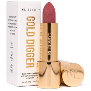 NL BEAUTY No. 07 ICONIC Semi-Matte Lipstick Rouge à lèvres au fini Velouté, enrichi en Vitamine E GOLD DIGGER 4.5 g - Publicité