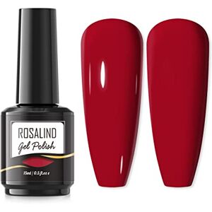 ROSALIND Rouge Couleur Vernis Semi Permanent, 15ml Vernis à Ongles, Gel Soak off pour UV LED, Nail Art Kit Vernis Semi Permanent Pastel Red Color UV Gel Nail Polish 1Pcs - Publicité