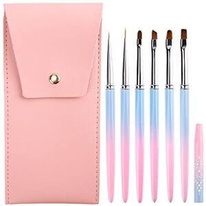 Chostky Lot de 6 pinceaux à ongles avec un sac de rangement pour ongles, dessin d'ongles, stylo à dessin pour ongles professionnel - Publicité