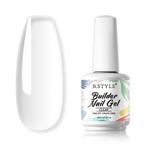 RSTYLE Gel Construction Ongle, 15ml Builder Nail Gel 5 en 1 Gel de Construction Ongle Vernis à Ongles Ongles Gel Ongles pour Nail Extension Réparation, Renforcement, Décalcomanies et les Bijoux Clear - Publicité