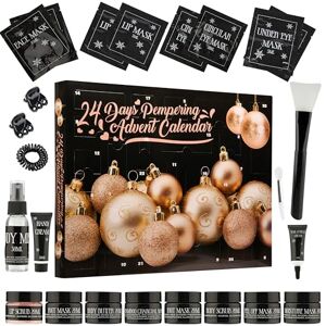 KreativeKraft Calendrier de l'Avent 2023 Beauté Maquillage Spa Bien Etre Soin Visage Beauty Advent Calendar Femme Fille (Noir Pamper) - Publicité