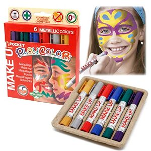 Playcolor MAKE UP METALLIC POCKET Stick de maquillage sans parabènes 6 couleurs métalliques assorties - Publicité