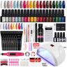 Kit de vernis à ongles PHOENIXY Gel Soak Off Poly Gel d extension d ongle UV/LED ensemble de vernis à ongles avec lampe sèche-ongles perceuse à ongles manucure ensemble d art d ongle